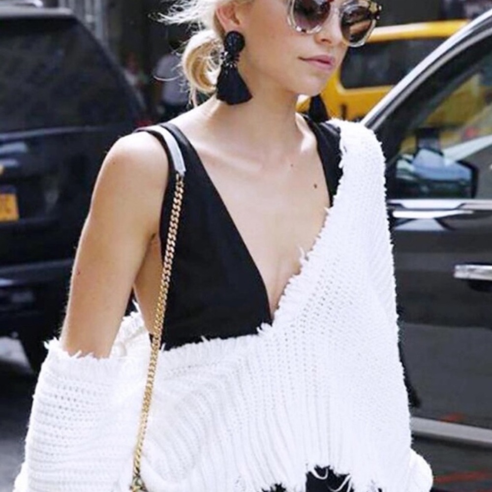 Raw Edge Knit Sweater